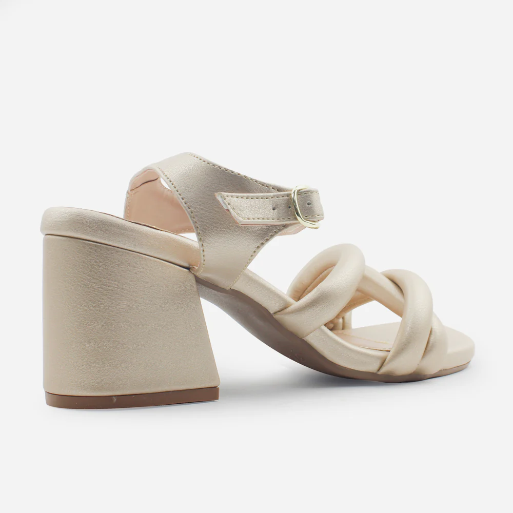 Sandalia tacon siena de sintético para mujer - Champaña - Image 3