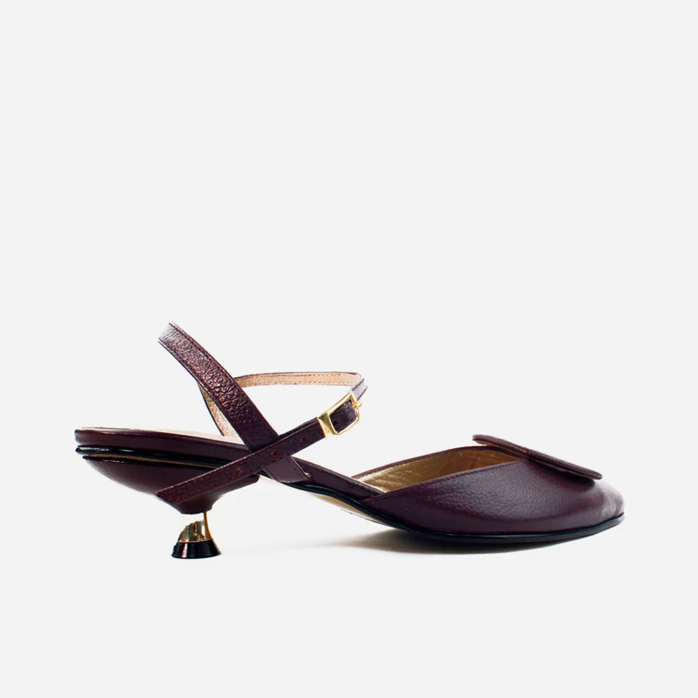 Tacones aira de cuero para mujer - Vino - Image 3