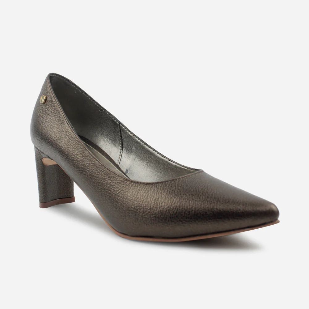 Tacones angelica de cuero para mujer - Bronce - Image 2