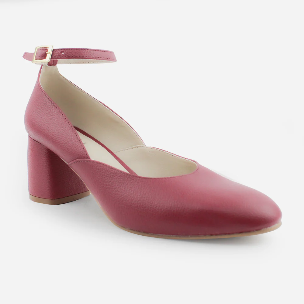Tacones blair de cuero para mujer - Vino - Image 2