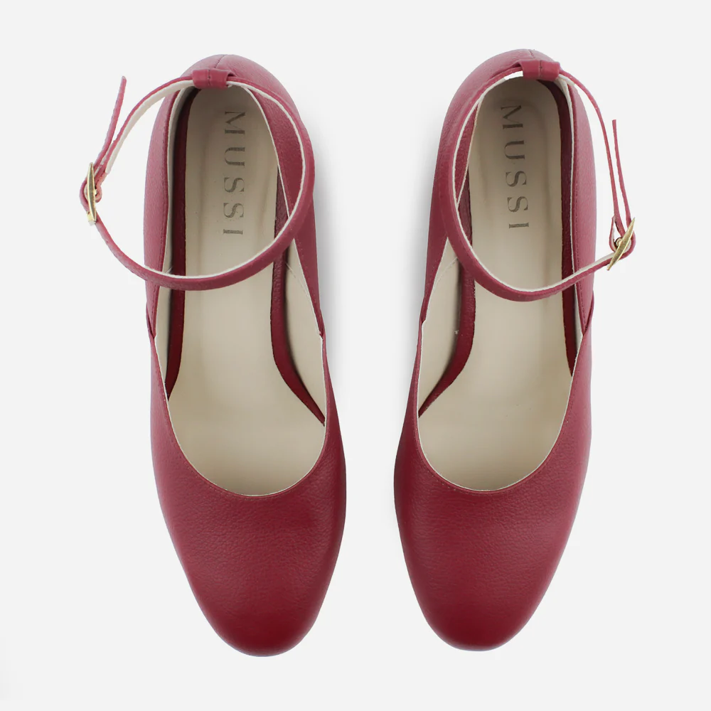 Tacones blair de cuero para mujer - Vino - Image 4