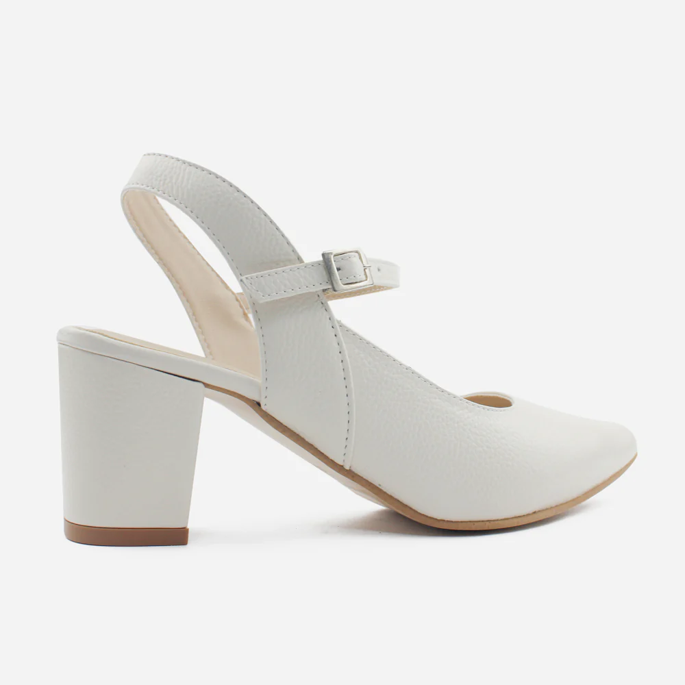 Tacones chelsea de cuero para mujer - Hueso - Image 3