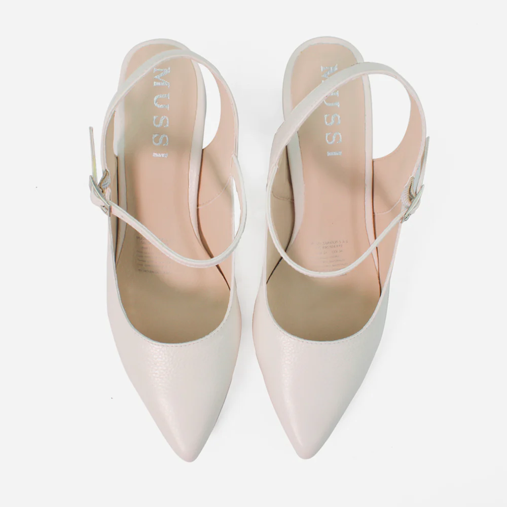 Tacones chelsea de cuero para mujer - Hueso - Image 4