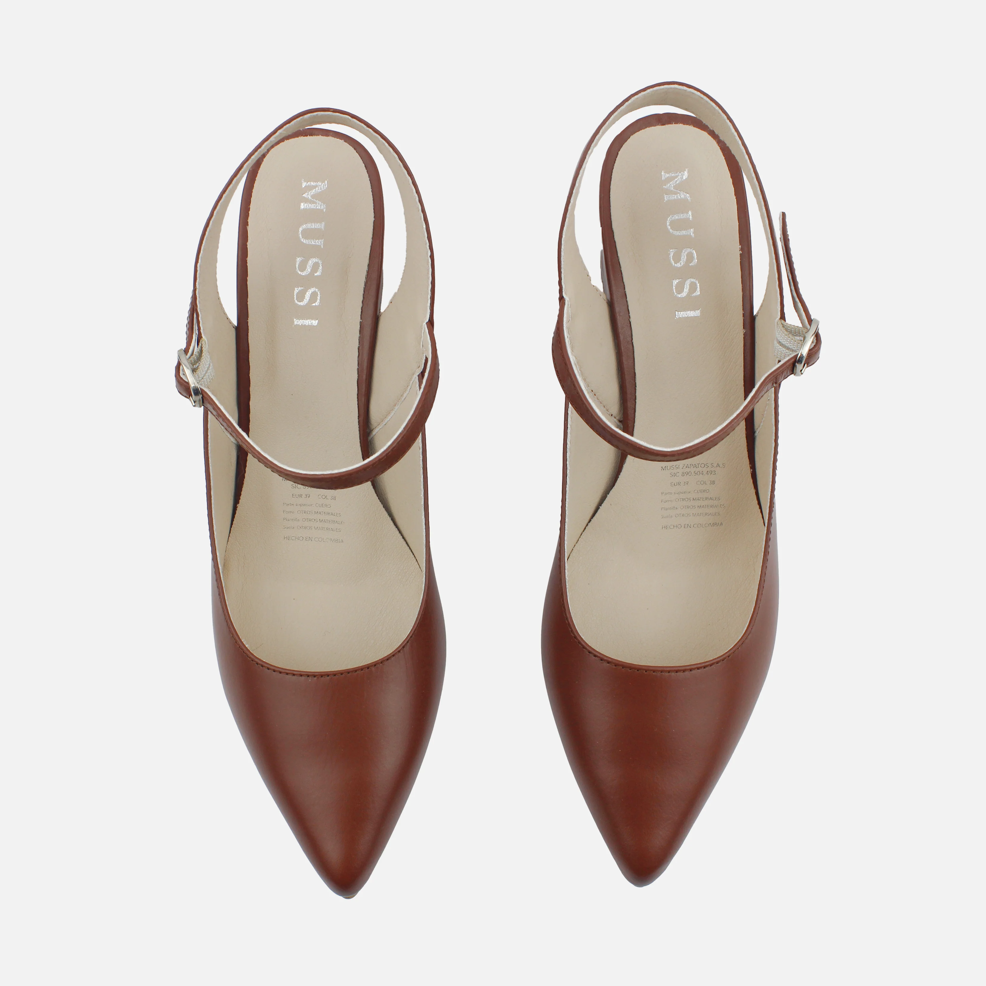 Tacones chelsea de cuero para mujer - Miel - Image 3