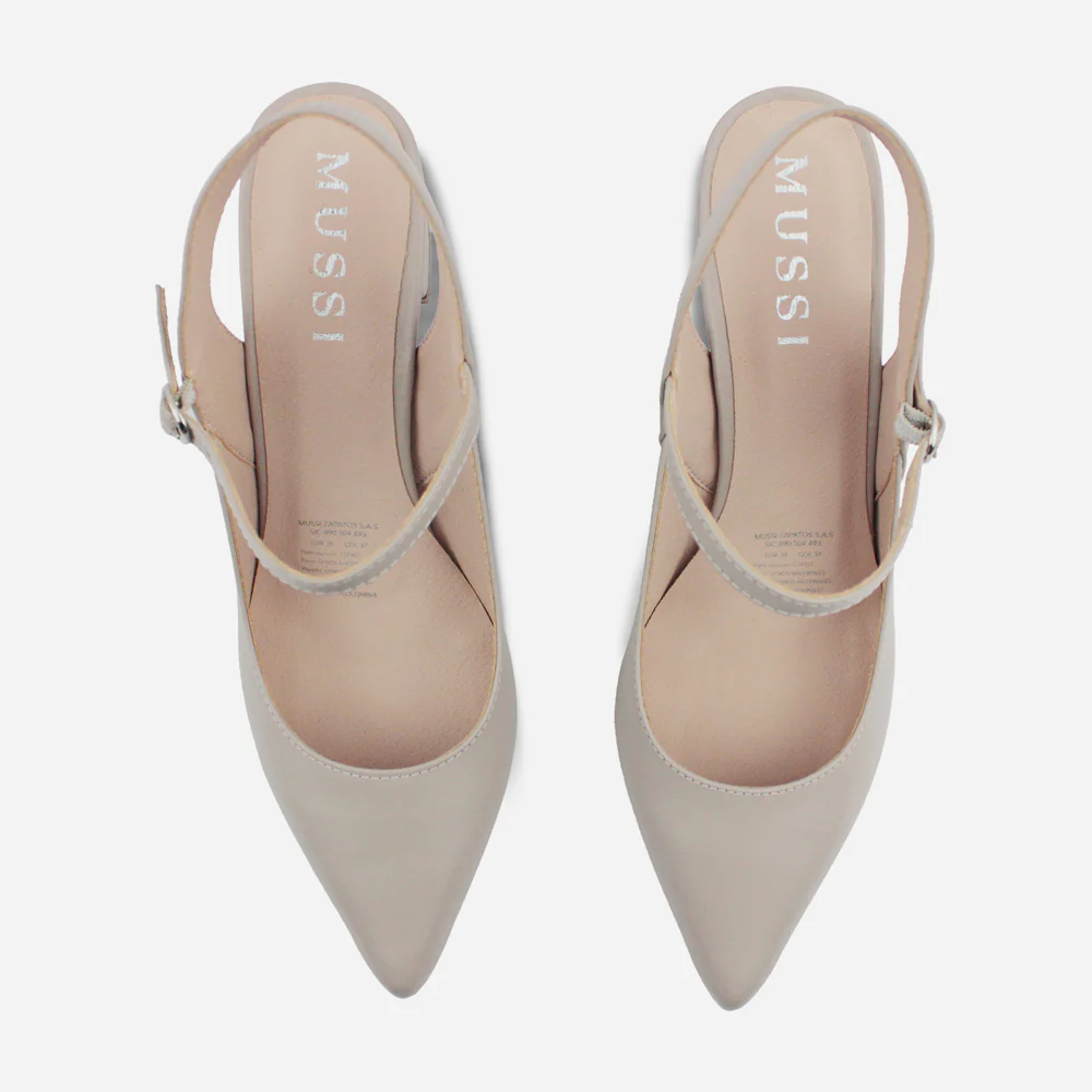 Tacones chelsea de cuero para mujer - Taupe - Image 4