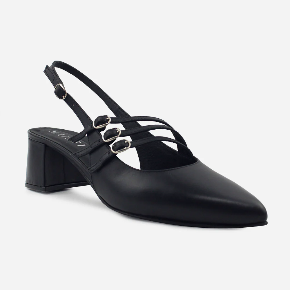 Tacones emily de cuero para mujer - Negro - Image 2