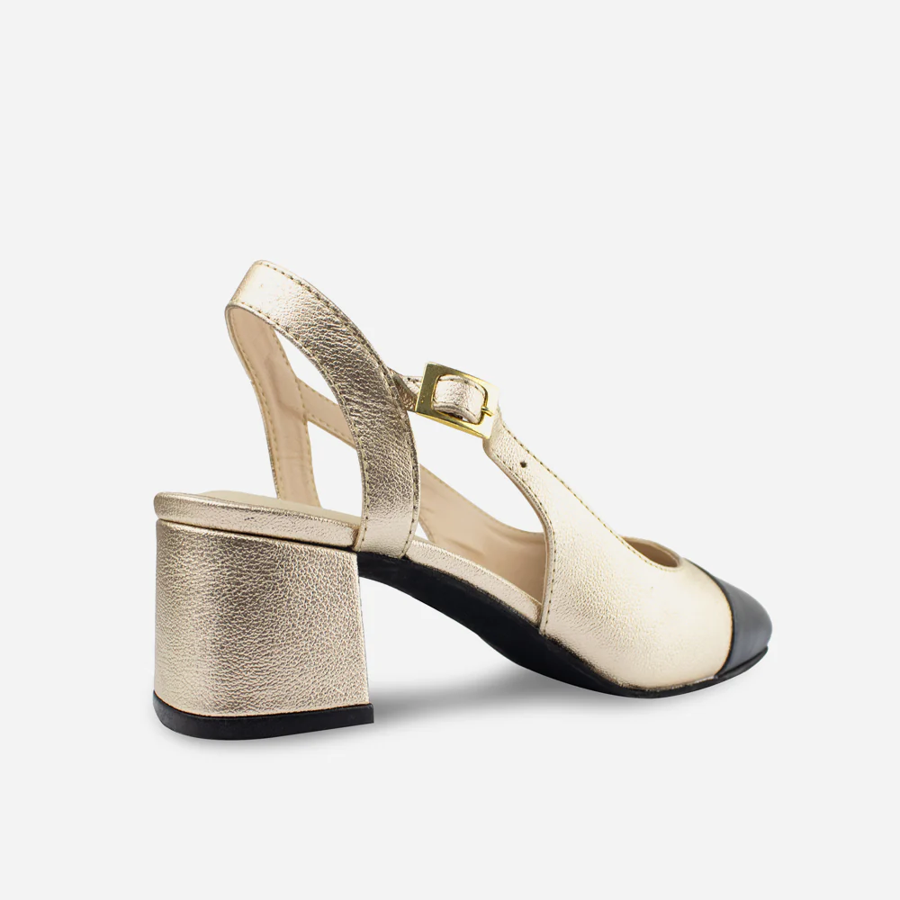 Tacones lori de sintético para mujer - Oro - Image 3
