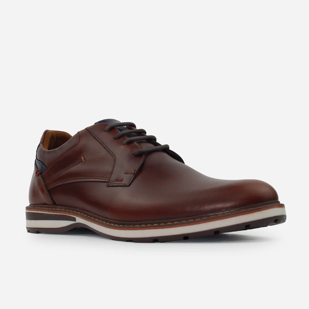 Tenis Oxfords mauri de cuero graso para hombre - Café - Image 2