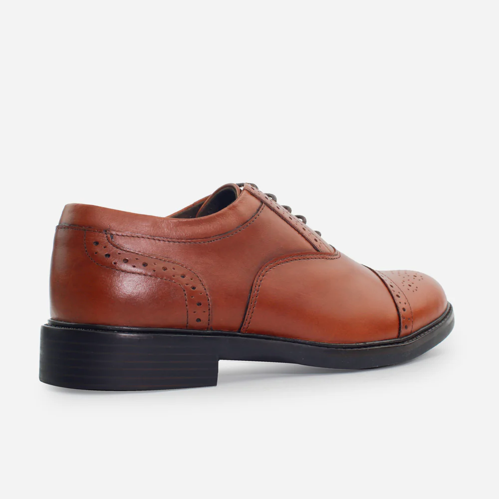 Tenis Oxfords perseo de cuero graso para hombre - Miel - Image 3