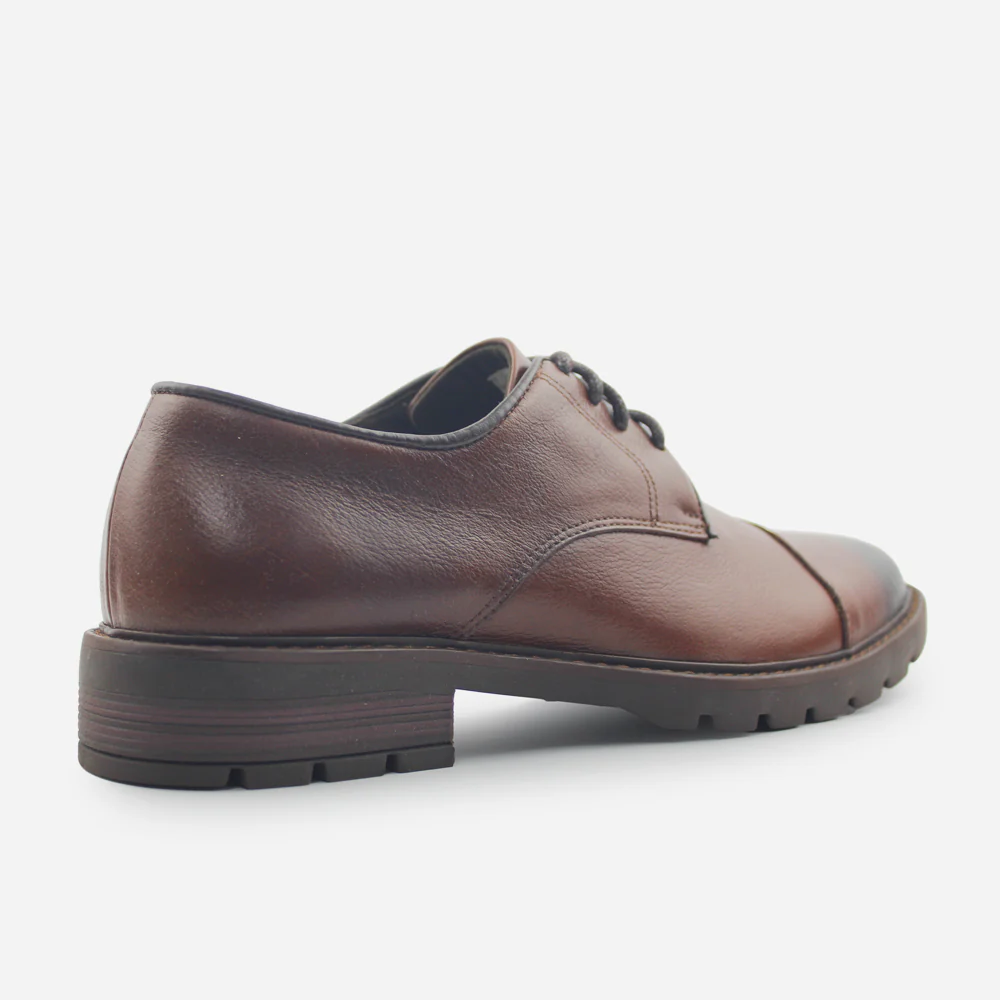 Tenis Oxfords zeus de cuero graso para hombre - Miel - Image 3