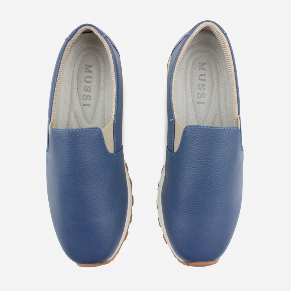 Tenis Sin Cordones dalia de cuero para mujer - Azul - Image 4