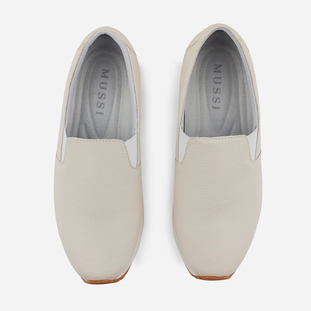 Tenis Sin Cordones dalia de cuero para mujer - Hueso - Image 4