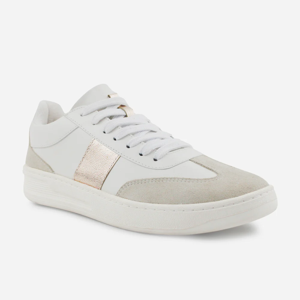 Tenis Sneakers annie de cuero carnaza para mujer - Blanco - Image 2