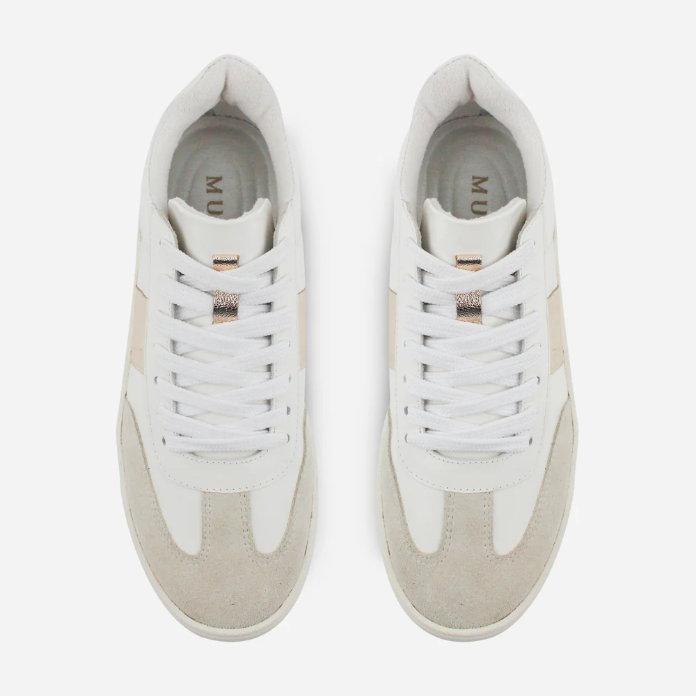 Tenis Sneakers annie de cuero carnaza para mujer - Blanco - Image 4