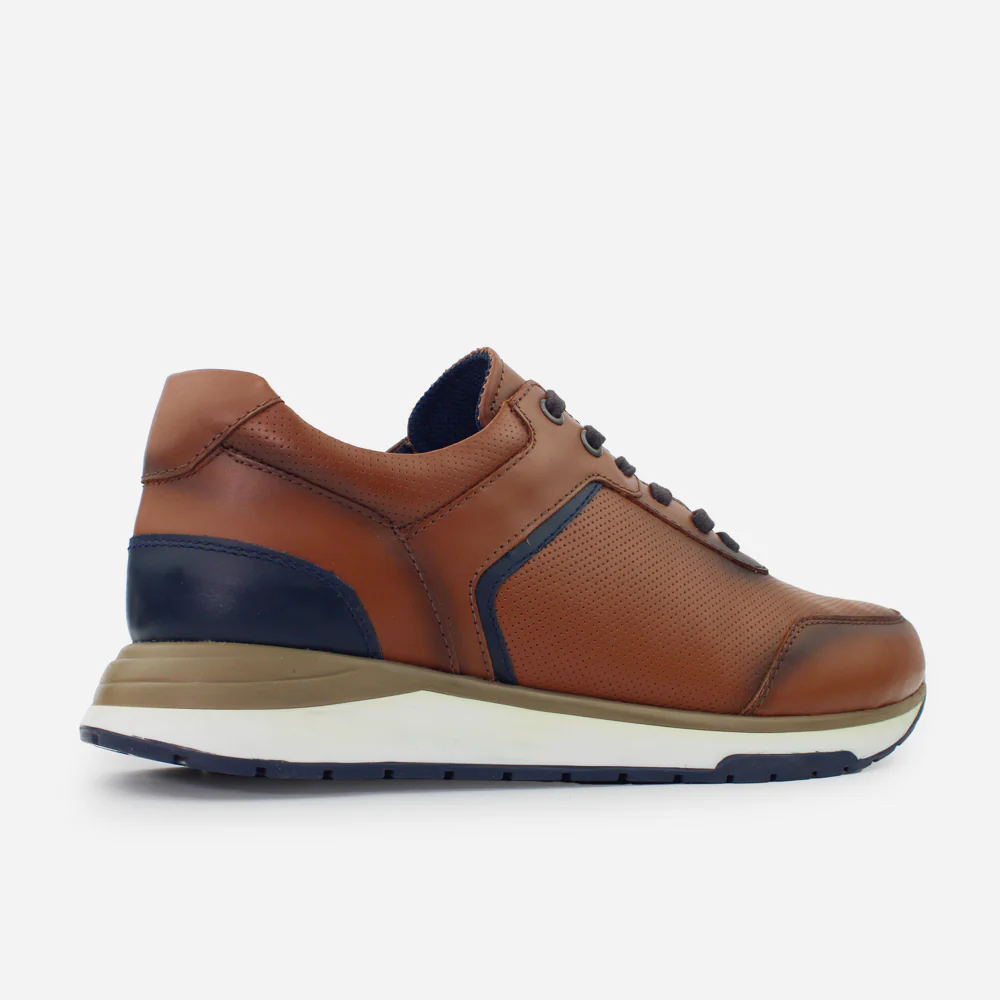 Tenis Sneakers aria de cuero graso para hombre - Miel - Image 3