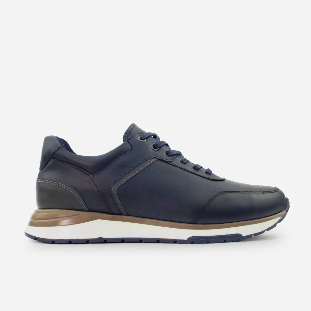 Tenis Sneakers aria de cuero para hombre - Azul