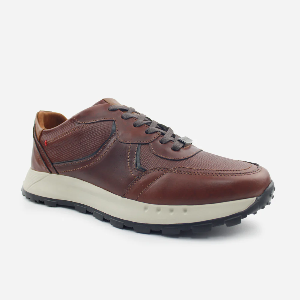 Tenis Sneakers arthur de cuero graso para hombre - Café - Image 2