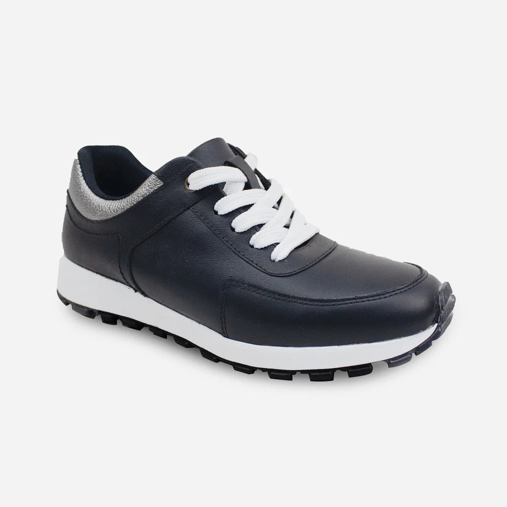 Tenis Sneakers bromelias de cuero para mujer - Negro - Image 2