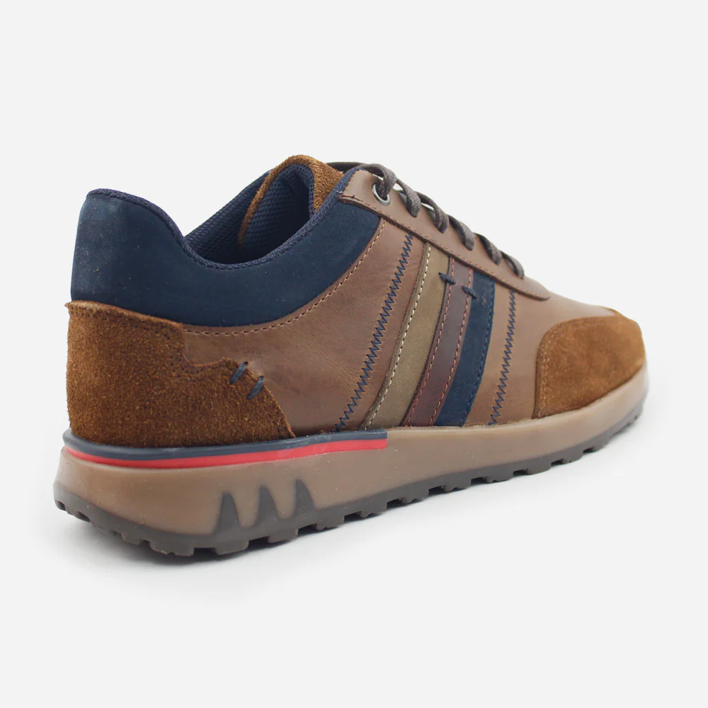 Tenis Sneakers dominic de cuero carnaza para hombre - Miel - Image 3