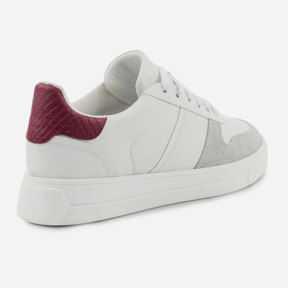 Tenis Sneakers fiora de cuero carnaza para mujer - Blanco - Image 3