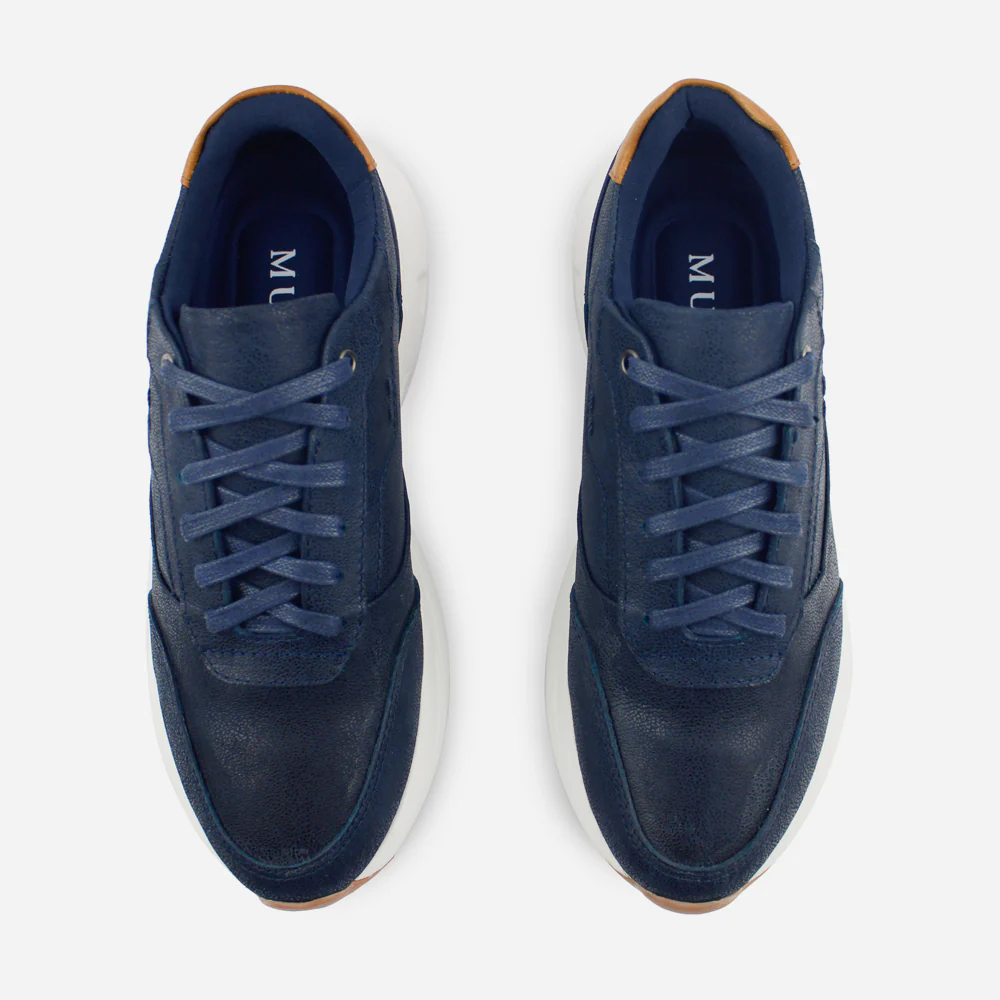 Tenis Sneakers frederick de cuero para hombre - Azul - Image 4