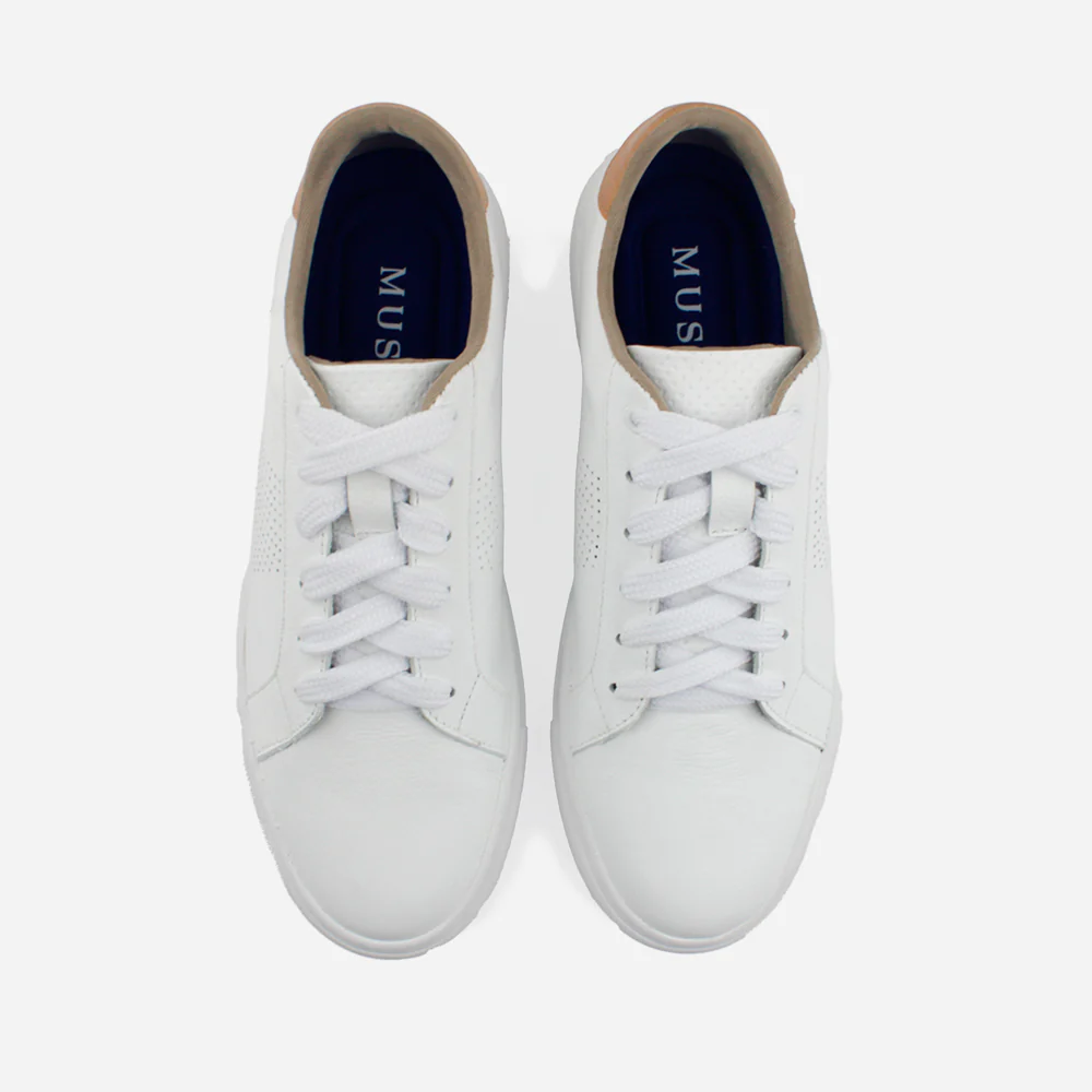 Tenis Sneakers galio de cuero para hombre - Hueso - Image 4