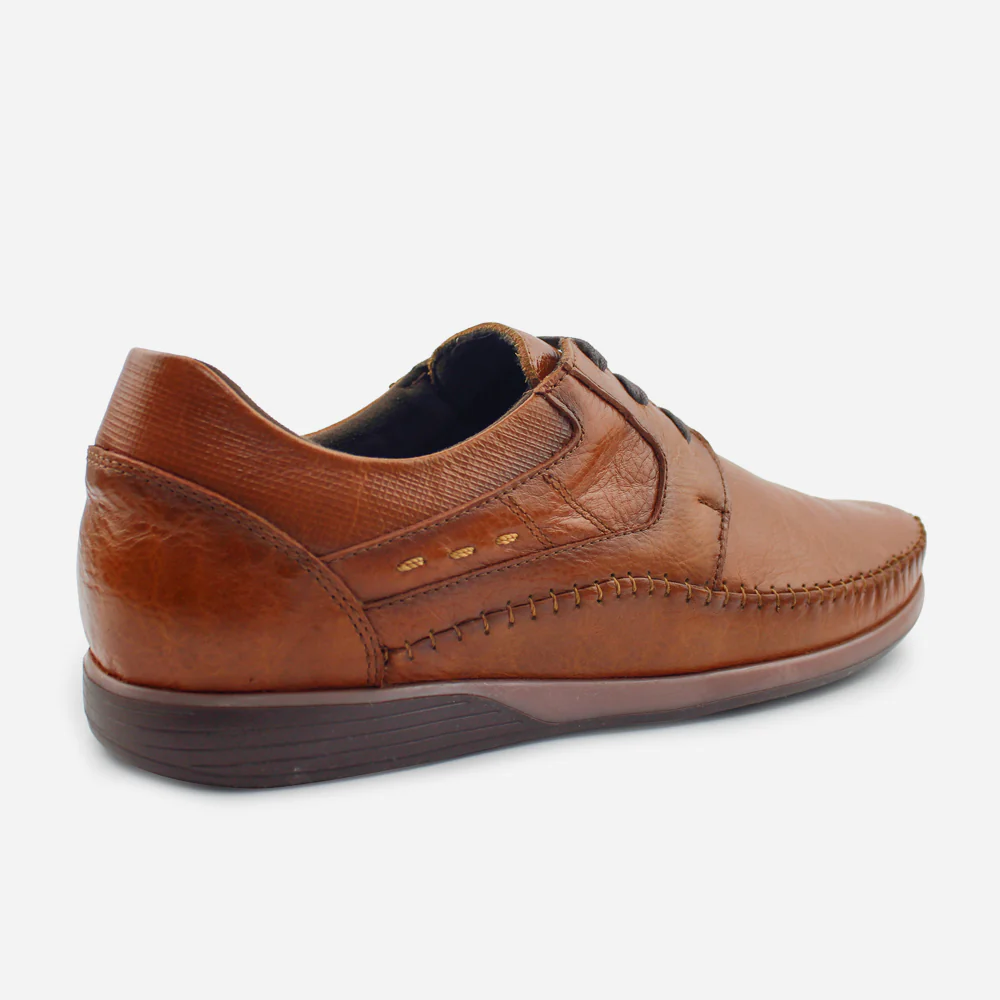 Tenis Sneakers harlod de cuero para hombre - Miel - Image 3