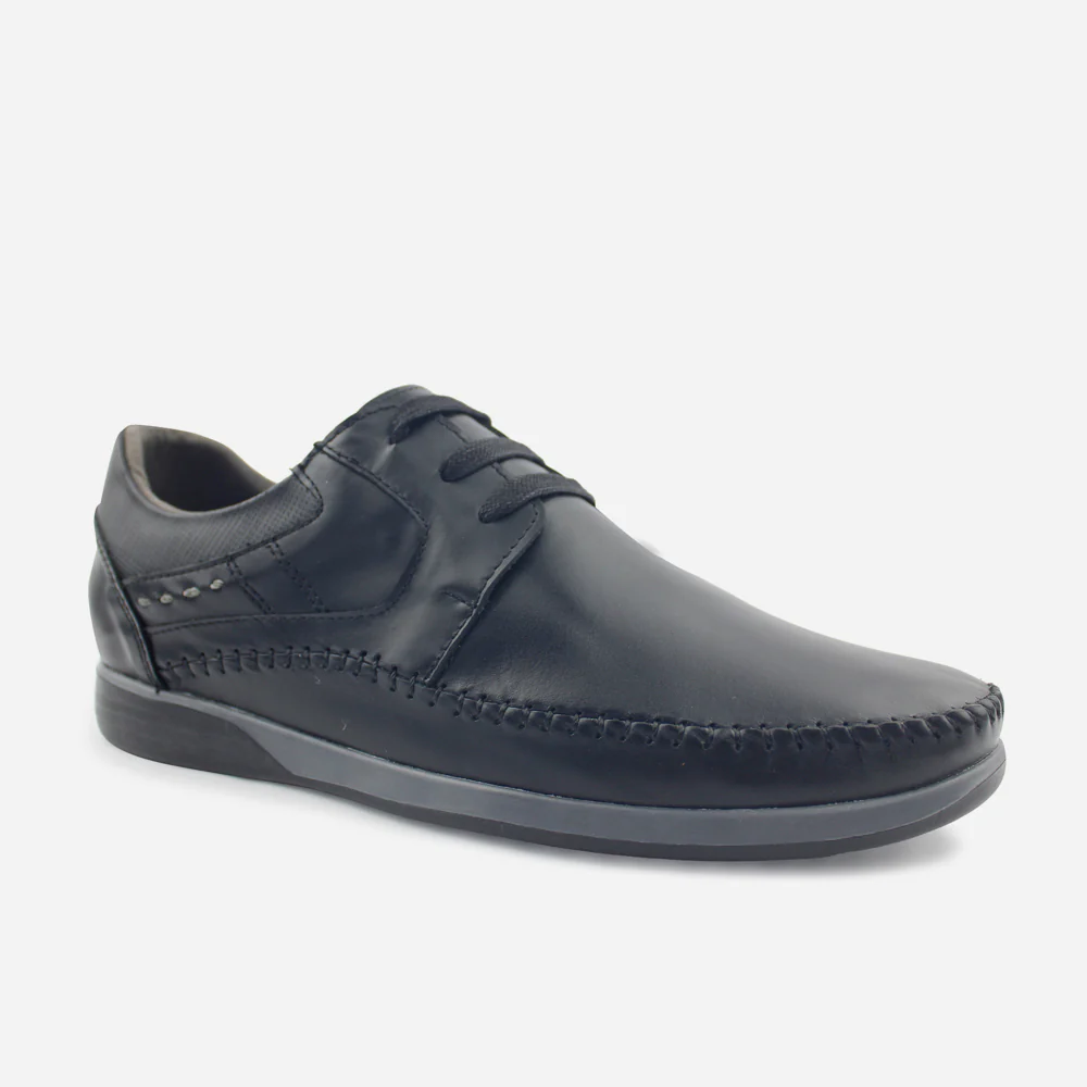 Tenis Sneakers harlod de cuero para hombre - Negro - Image 2
