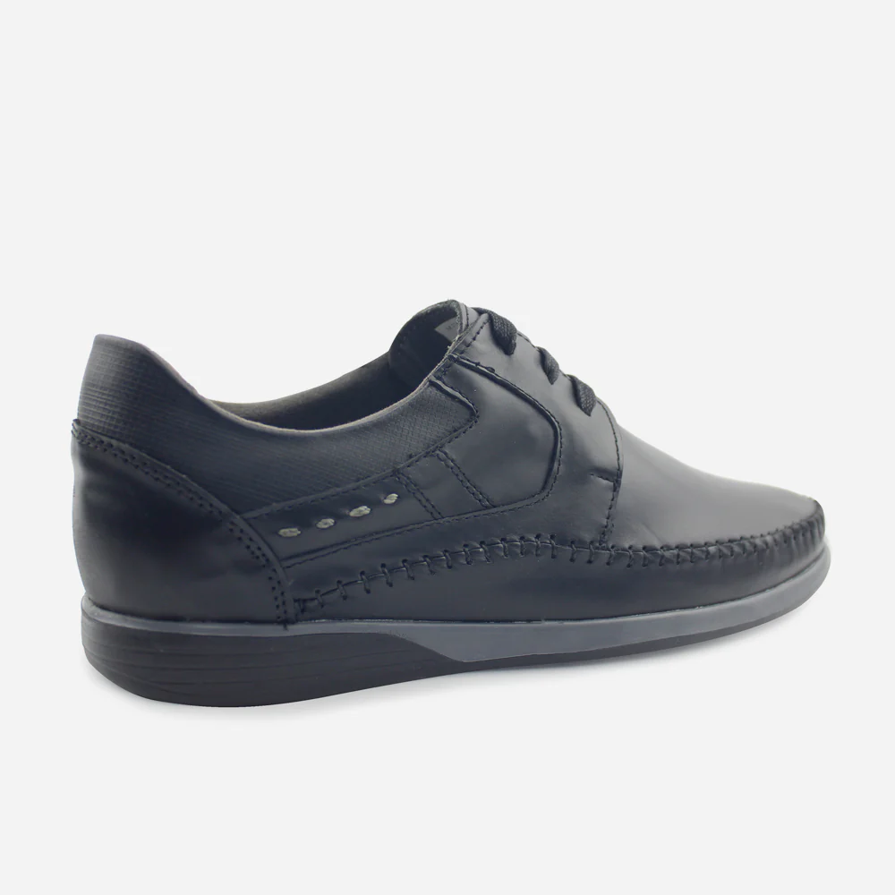 Tenis Sneakers harlod de cuero para hombre - Negro - Image 3