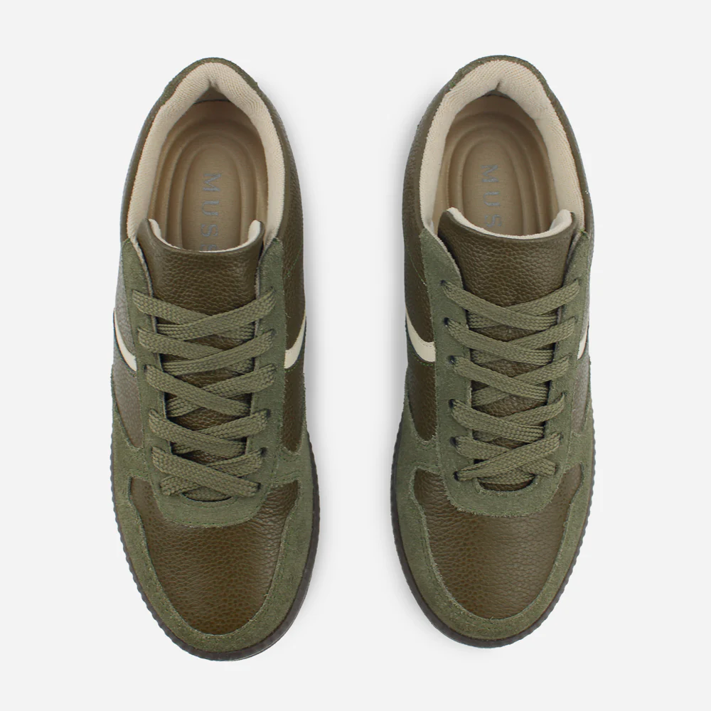 Tenis Sneakers kensy de cuero para mujer - Verde - Image 4