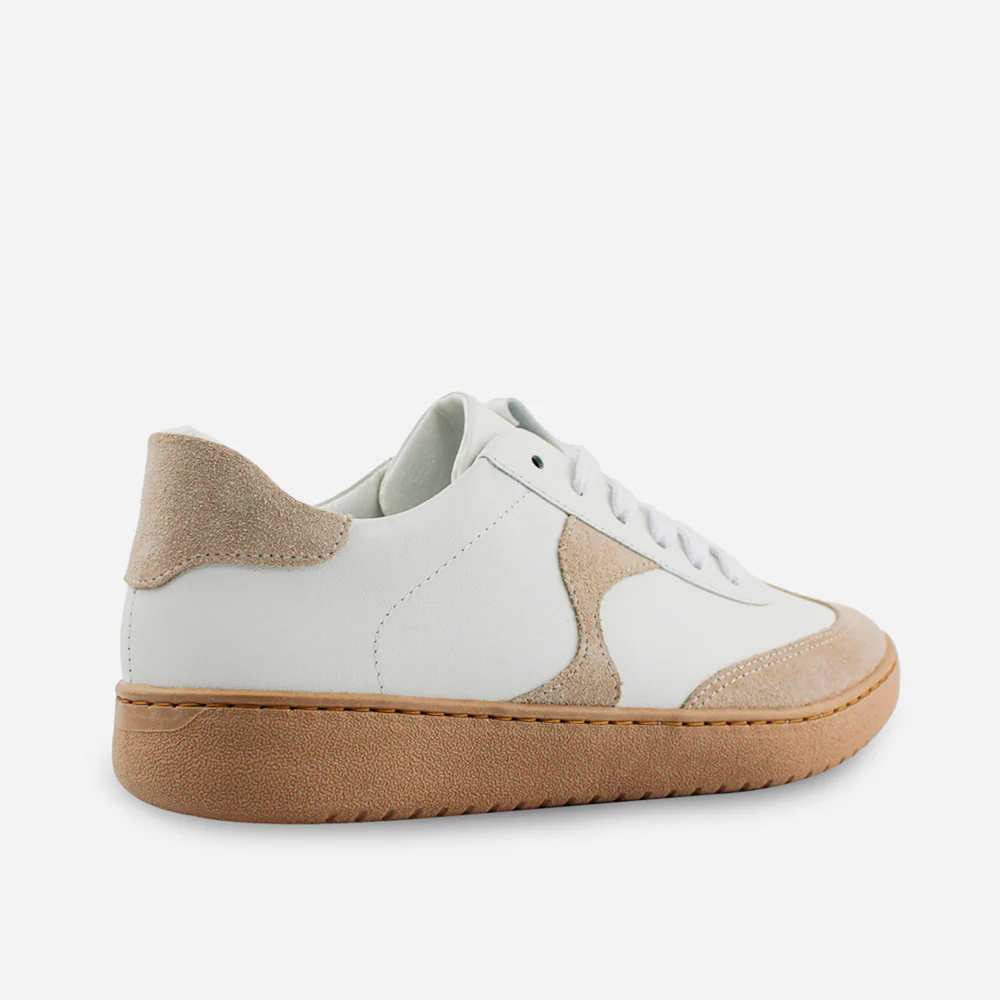 Tenis Sneakers lourdes de cuero para mujer - Hueso - Image 3