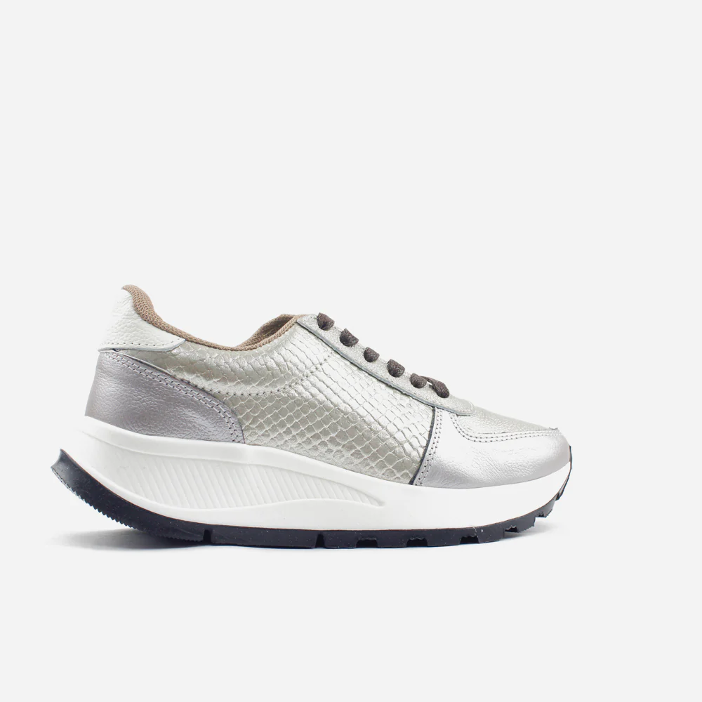 Tenis Sneakers mila de cuero para mujer - Fusil - Image 3