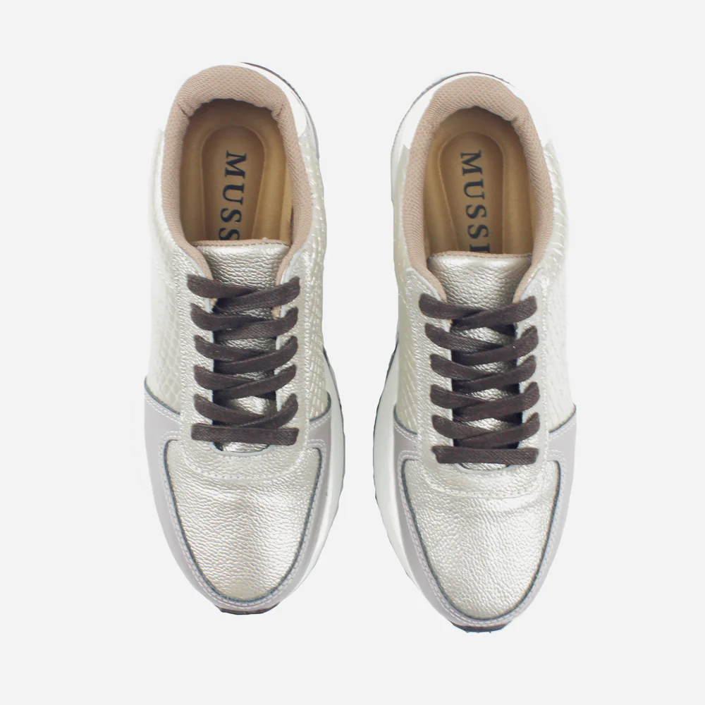Tenis Sneakers mila de cuero para mujer - Fusil - Image 4