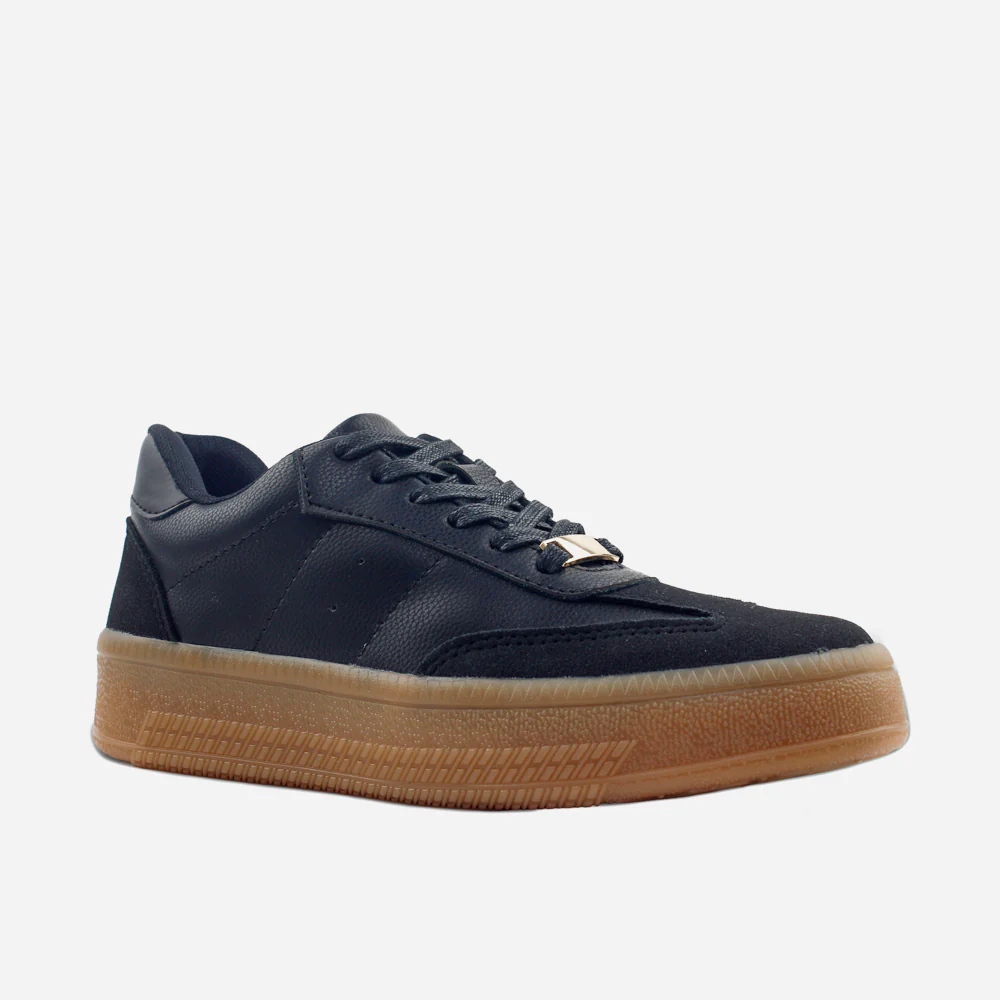 Tenis Sneakers mila de sintético para mujer - Negro - Image 2