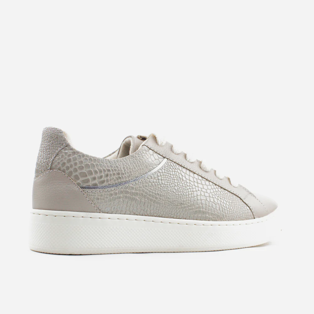 Tenis Sneakers namibia de cuero para mujer - Gris - Image 3