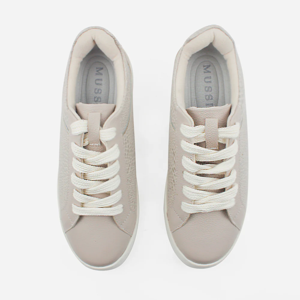 Tenis Sneakers namibia de cuero para mujer - Gris - Image 4