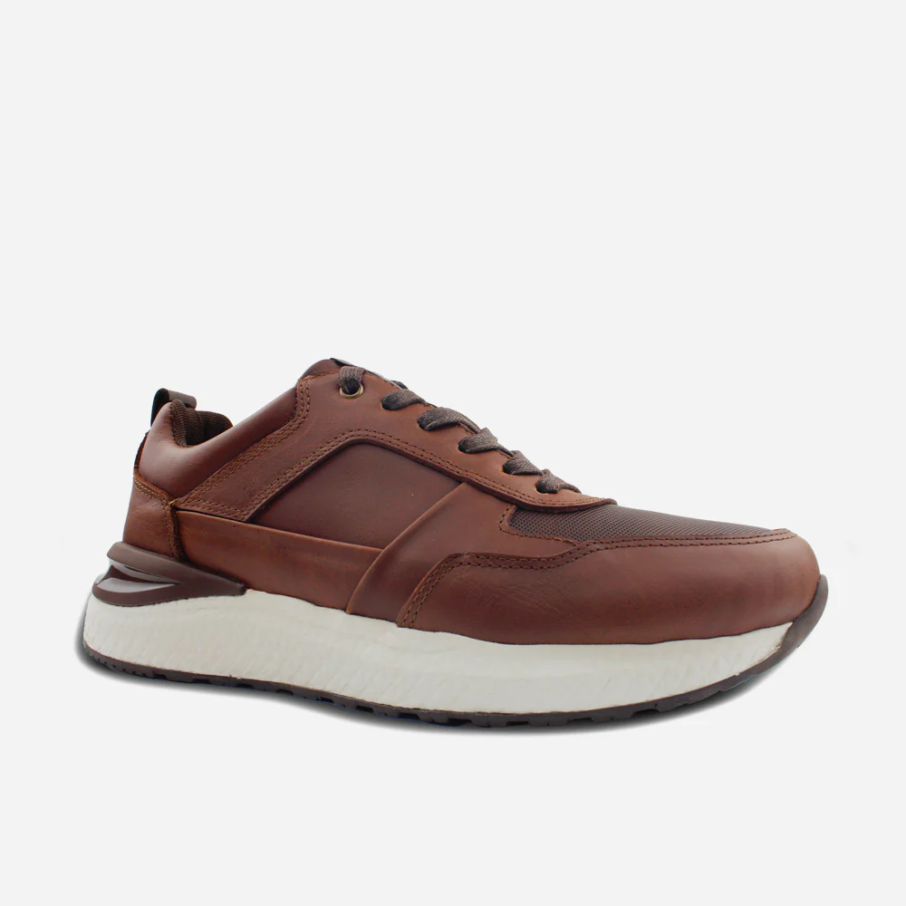 Tenis Sneakers noel de cuero para hombre - Miel - Image 2