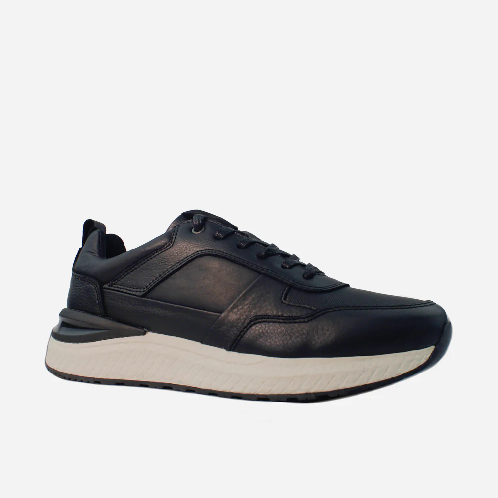 Tenis Sneakers noel de cuero para hombre - Negro - Image 2