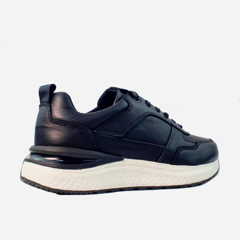 Tenis Sneakers noel de cuero para hombre - Negro - Image 3