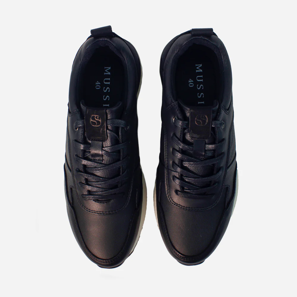 Tenis Sneakers noel de cuero para hombre - Negro - Image 4