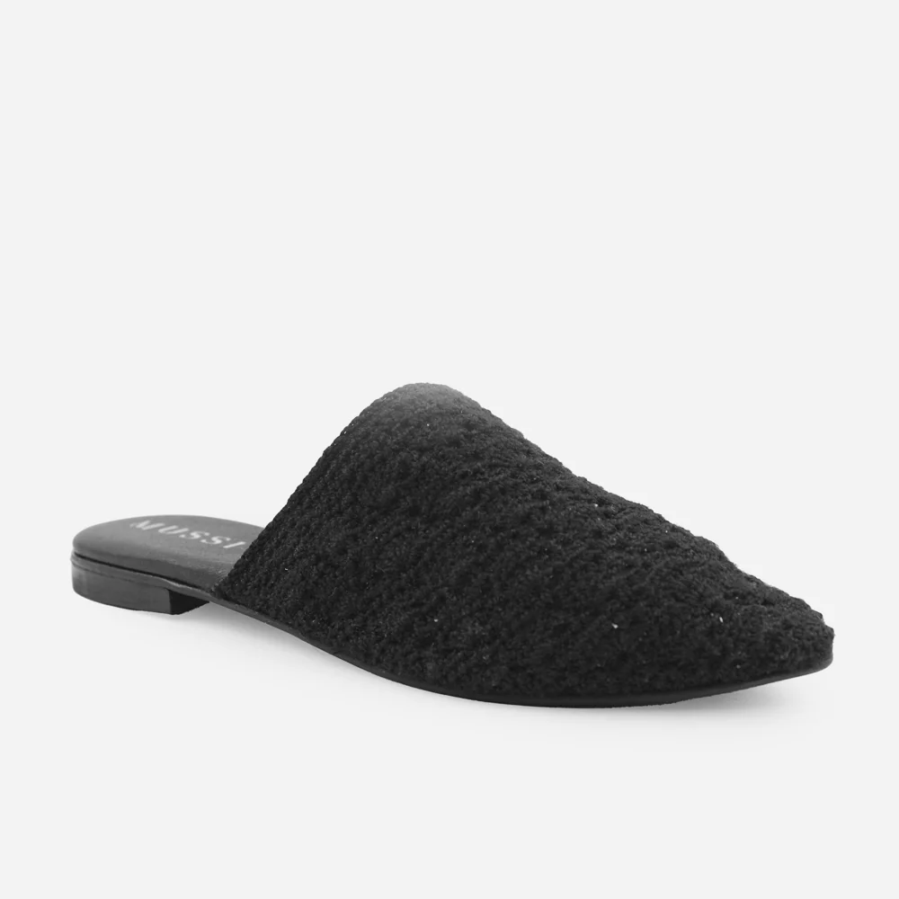 Zueco plano ivy de textil para mujer - Negro - Image 2