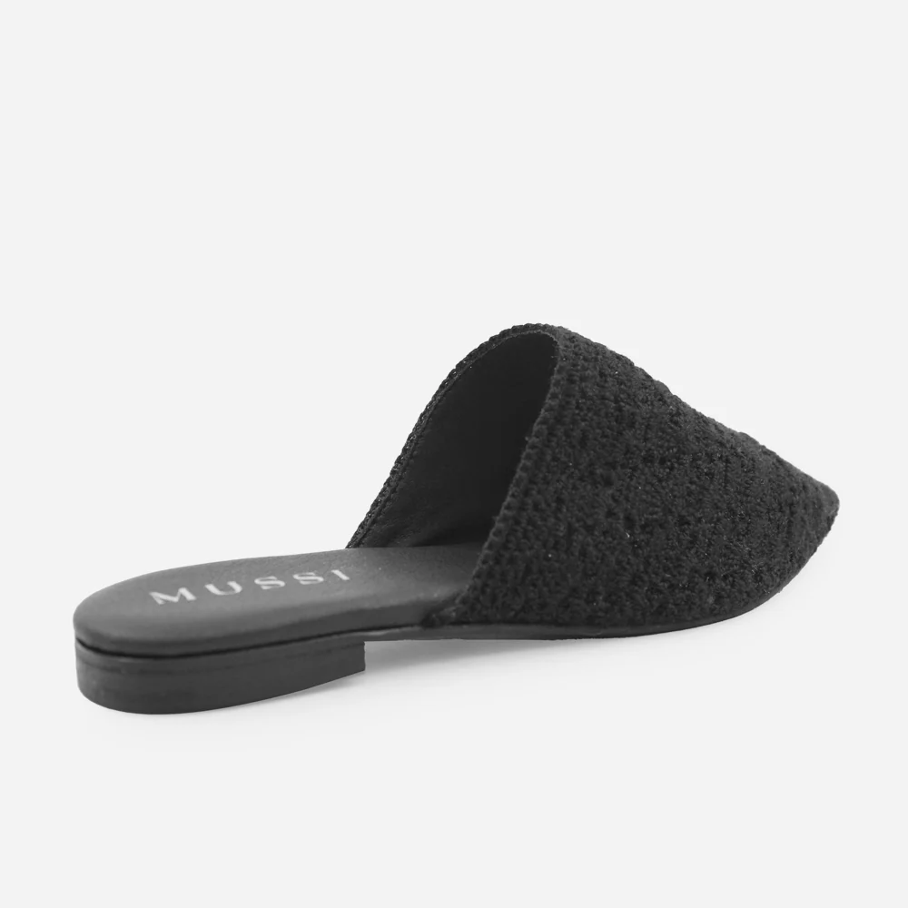 Zueco plano ivy de textil para mujer - Negro - Image 3