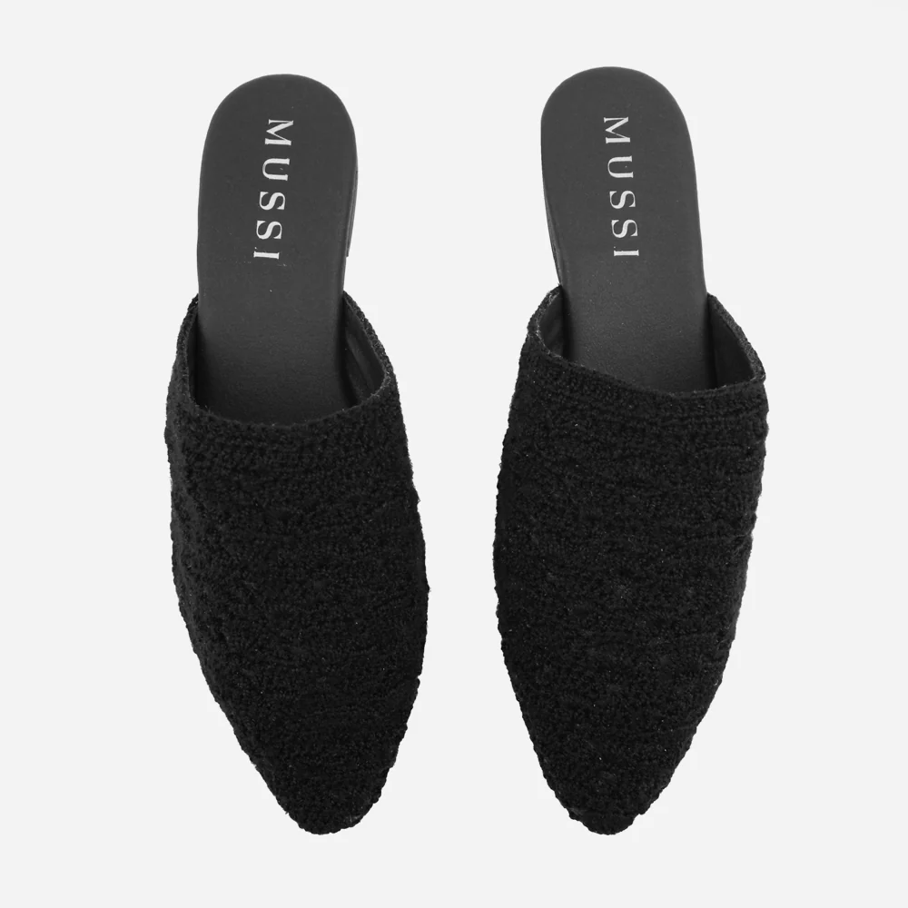 Zueco plano ivy de textil para mujer - Negro - Image 4