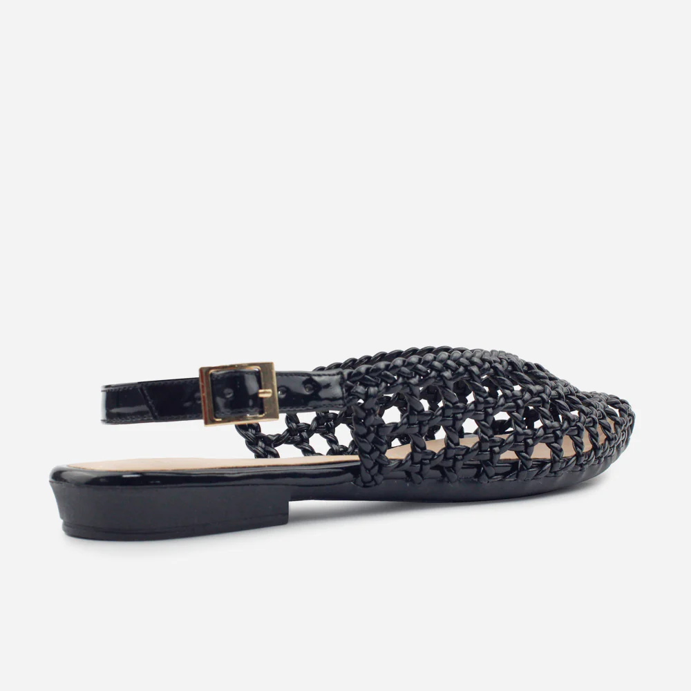Zueco plano michelle de sintético para mujer - Negro - Image 3