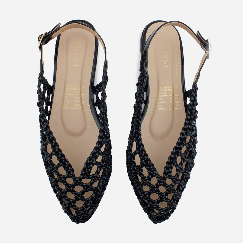 Zueco plano michelle de sintético para mujer - Negro - Image 4